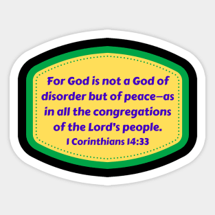 Bible Verse 1 Corinthians 14:33 Sticker